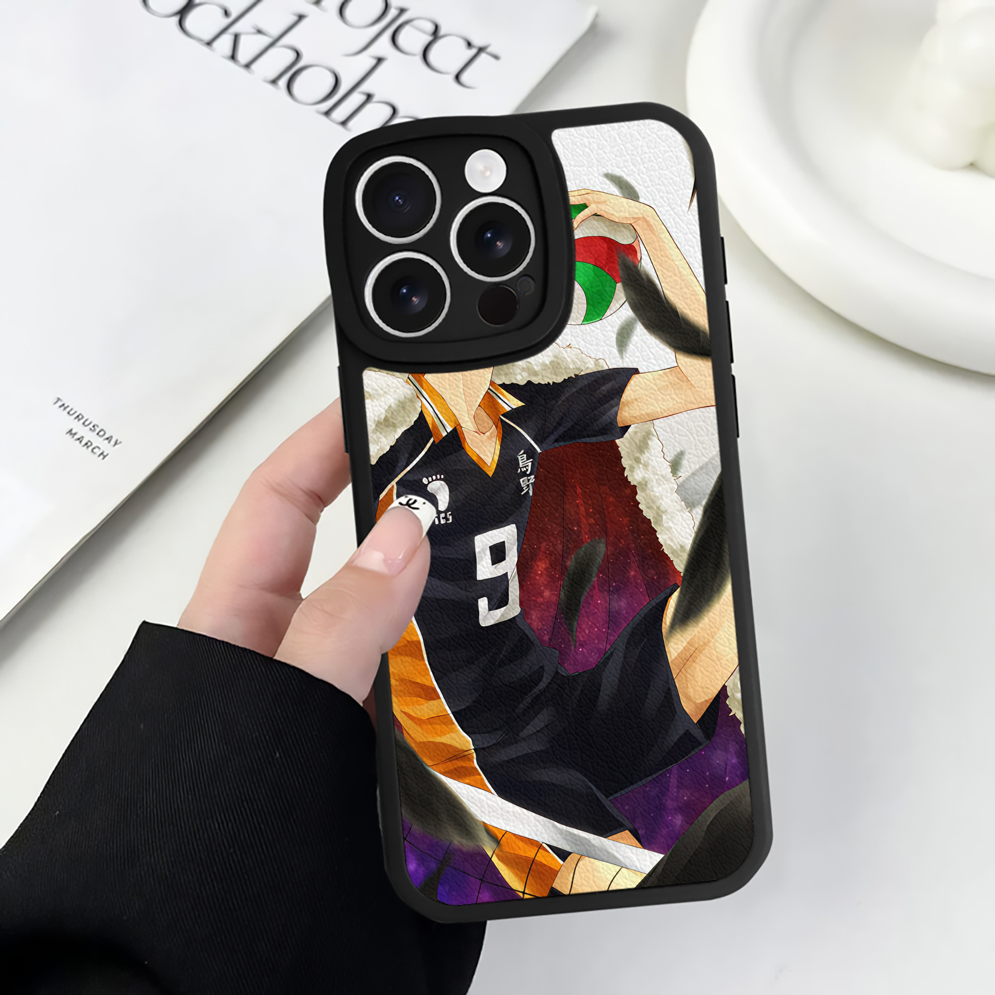 （画像用） ハイキュー!! Haikyu!! 【iPhone 16シリーズ対応】シリコンスマホケース（レザー調） 材質：シリコン